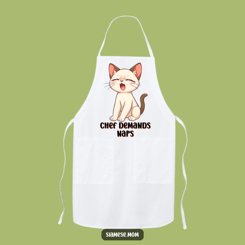 Funny Siamese Cat Stretch Apron: Cook with Feline Grace