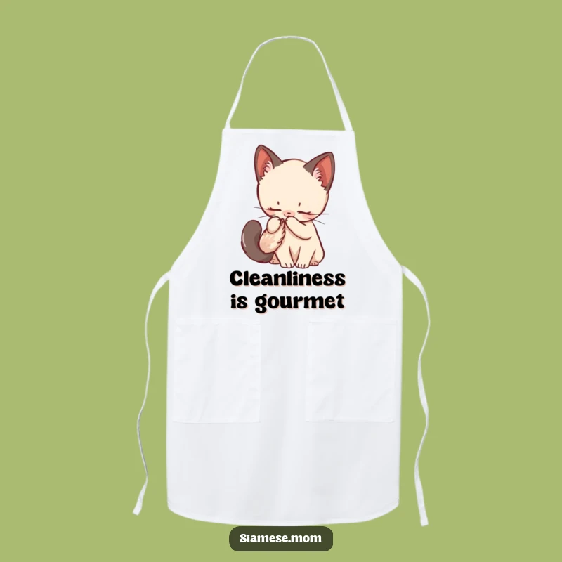 Funny Siamese Kitten Apron - Fluffy Tail Kitchen Cleanliness, Practical Gift!