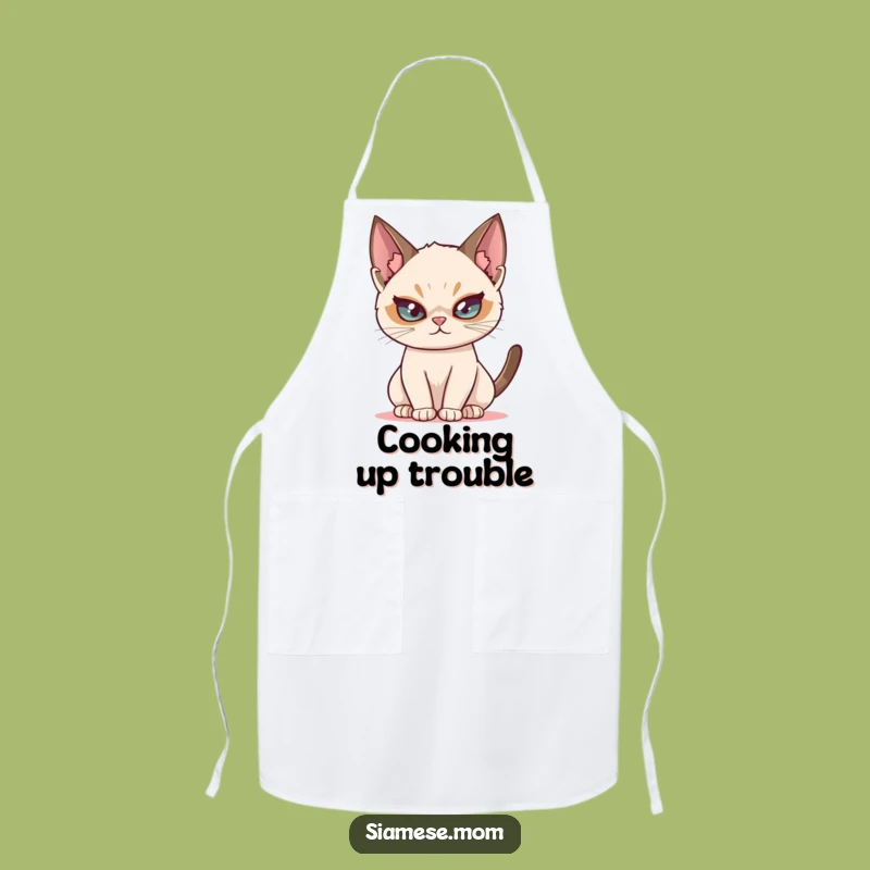 Funny Siamese Cat Mischief Apron - Playful Chef Feline Gift