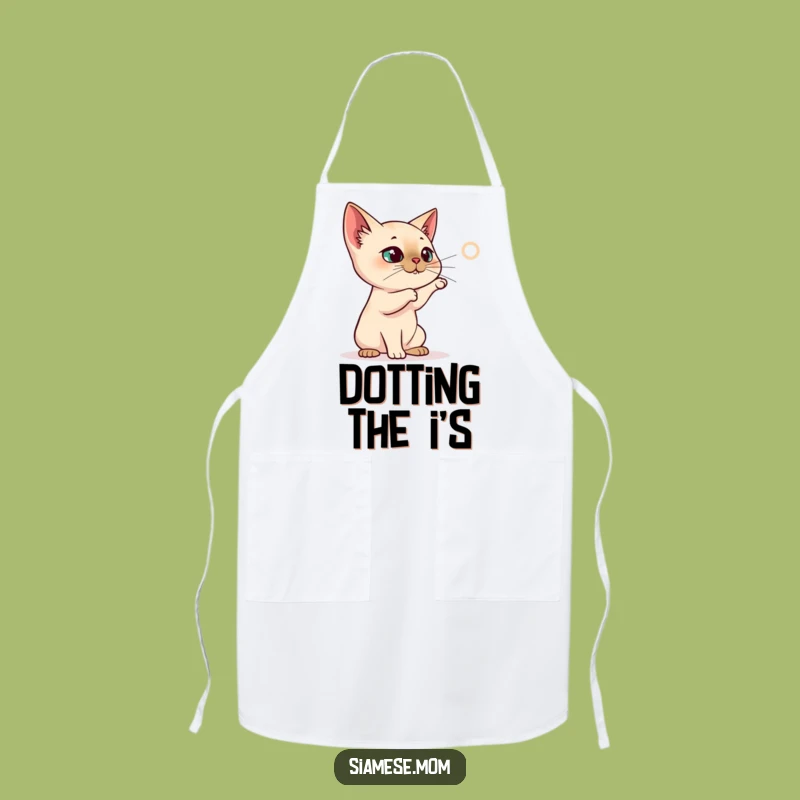 Funny Chef Siamese Cat Apron - Laser Dot Fun - Playful Kitchen Accessory Funny Gift