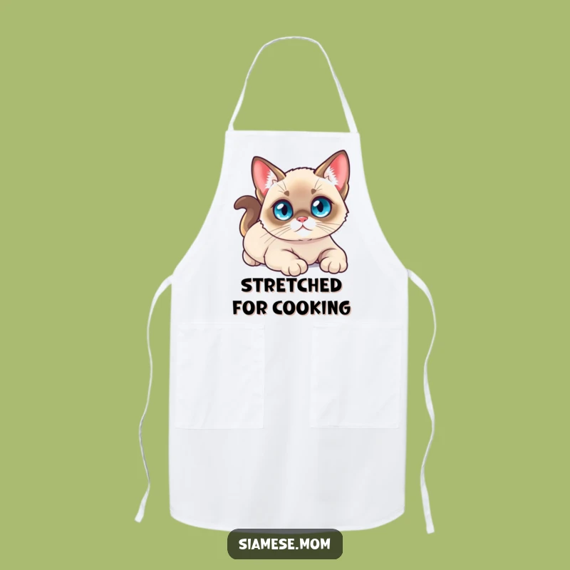 Funny Kawaii Siamese Cat Apron - Relaxed Kitchen Wear for Cat Lovers