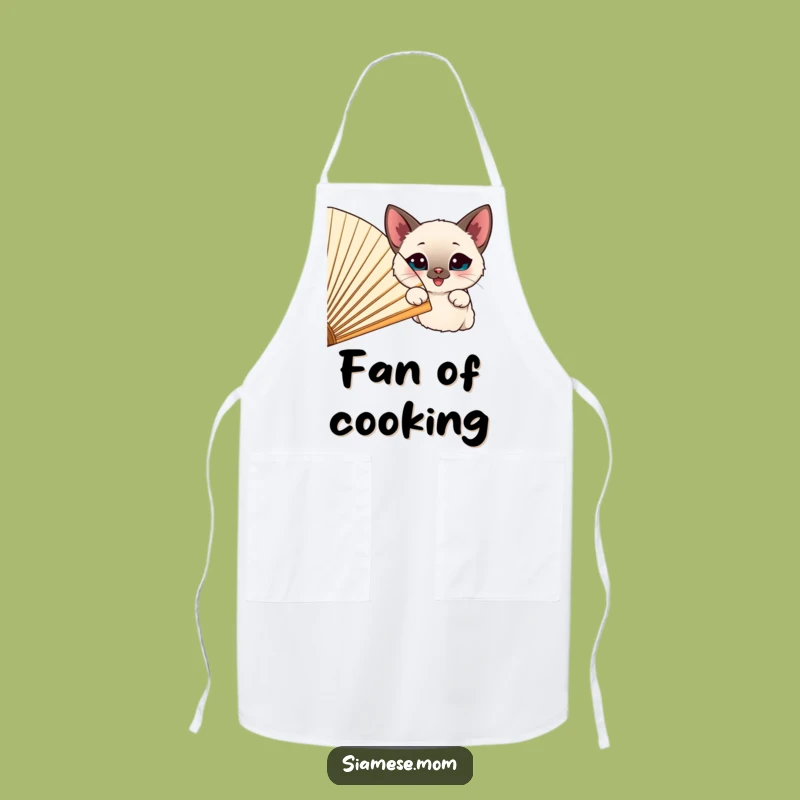 Funny Siamese Cat Fan Apron: Playful Kitchen Peek for Cat Lovers