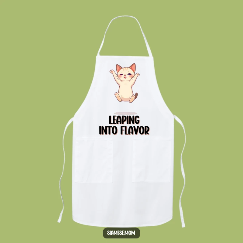 Funny Siamese Cat High Jump Apron - Kitchen Agility Feline Gift
