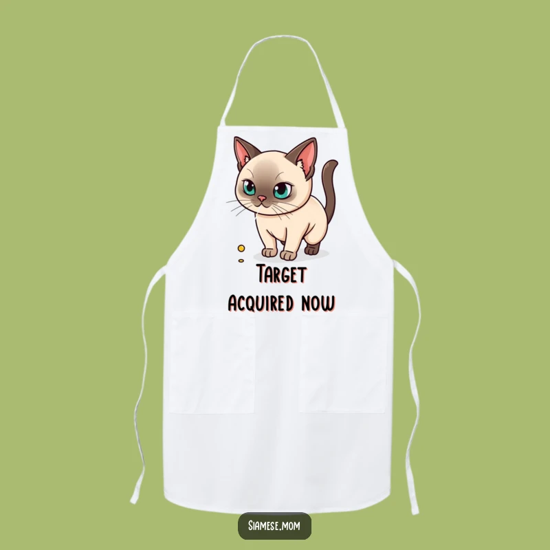 Kawaii Siamese Cat Apron - Laser Focus Chef, Funny and Functional Kitchen Gear
