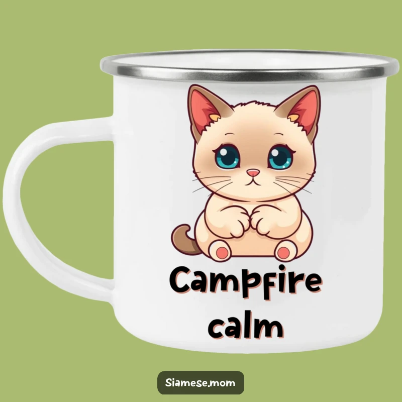 Funny Siamese Cat Camping Mug - Neat Paws Outdoors - Cute and Calm Funny Gift
