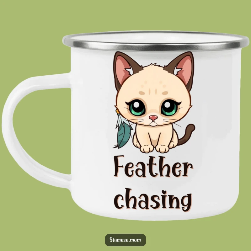 Funny Kawaii Siamese Cat Camping Mug: Outdoor Adventure, Quirky Funny Gift!