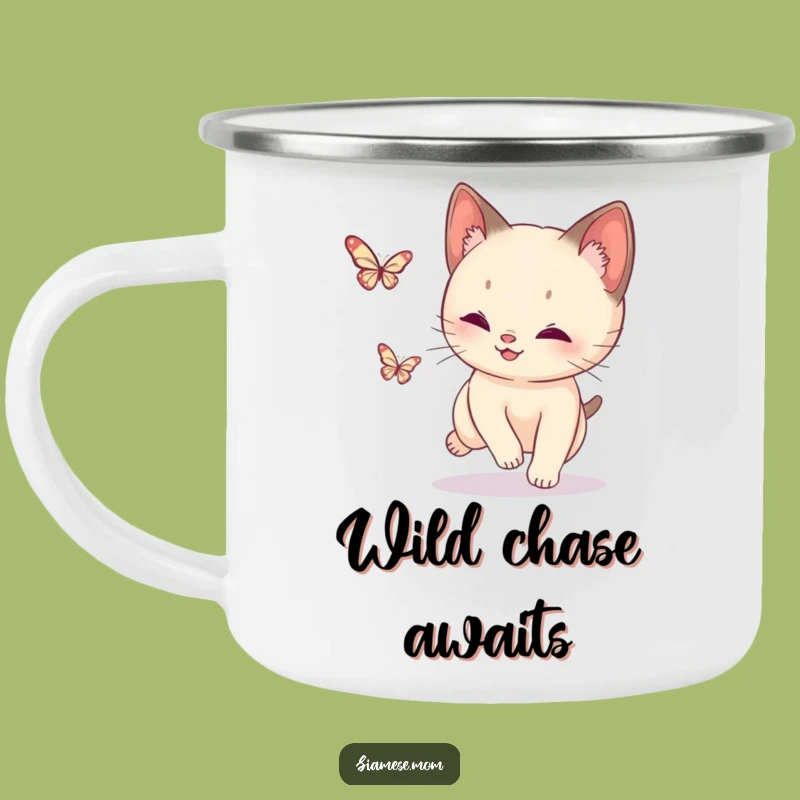 Funny Siamese Cat Butterfly Camping Mug: Explore with Fun - Outdoor Gift!
