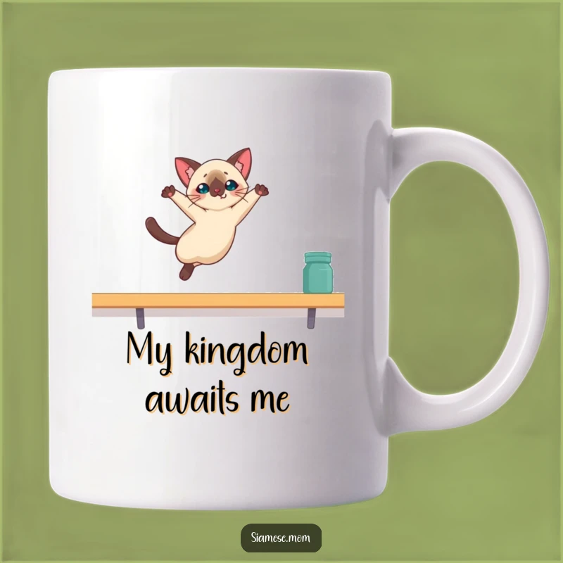 Funny Kawaii Siamese Cat Mug: Graceful Leap Gift for Cat Lovers