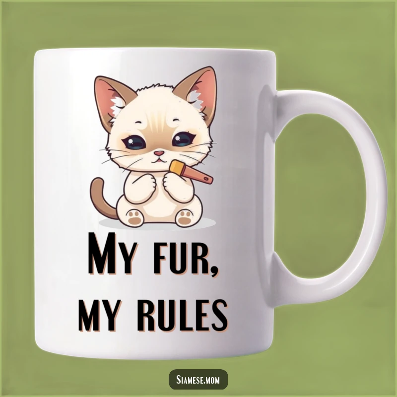 Funny Kawaii Siamese Cat Mug: Pampered Kitty Spa Day - Perfect Gift
