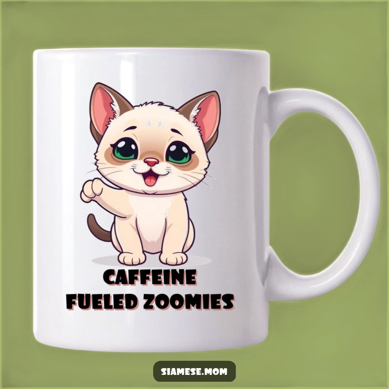 Funny Kawaii Siamese Kitten Mug - Energetic Playful Vibes, Perfect Gift!