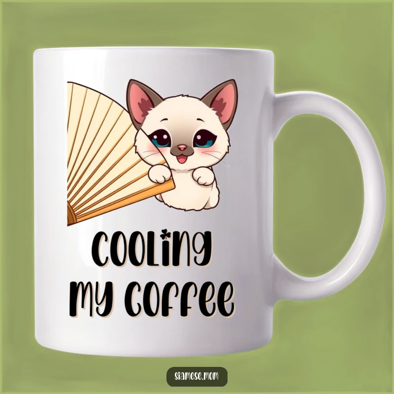 Funny Siamese Cat Fan Mug: Happy Peek & Cheerful Cat Lover Gift