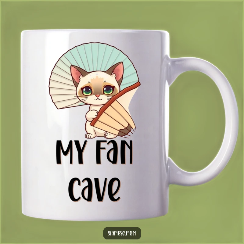 Funny Siamese Cat Hiding Fan Mug - Perfect Gift for Cat Lovers
