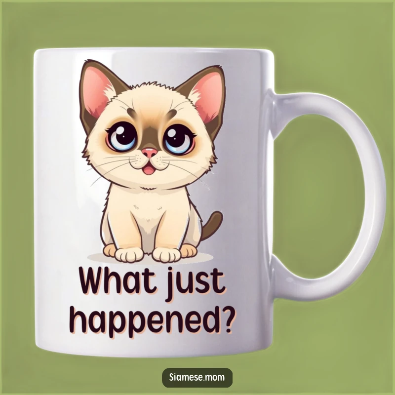 Funny Surprise Kitten Mug: Kawaii Siamese Wide-Eyed Reaction Gift