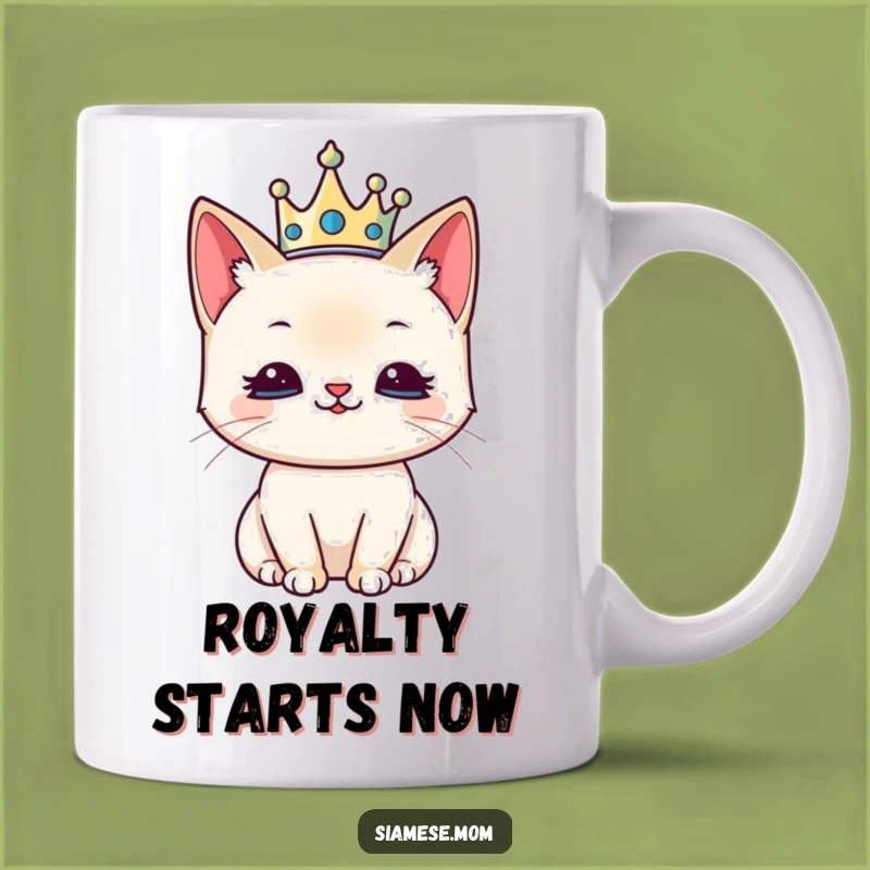 Kawaii Siamese Cat Mug - Royal Feline, Funny and Regal Gift for Cat Lovers