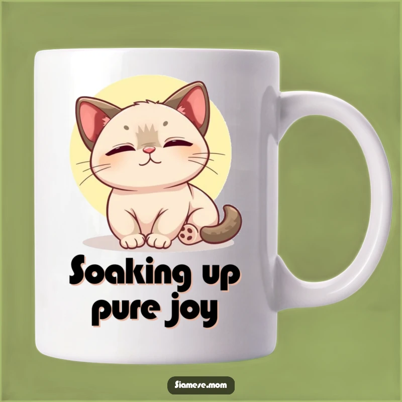 Kawaii Siamese Cat Mug - Blissful Sunbeam, Cute and Funny Gift for Cat Lovers