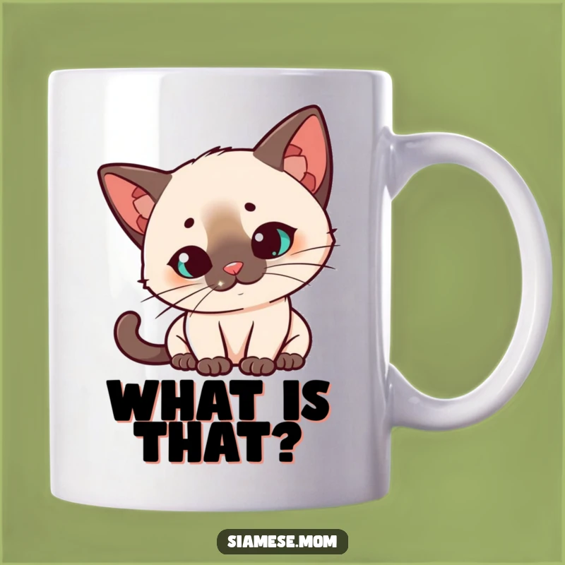 Funny Kawaii Siamese Cat Mug: Laser Dot Focus, Perfect Curious Gift!