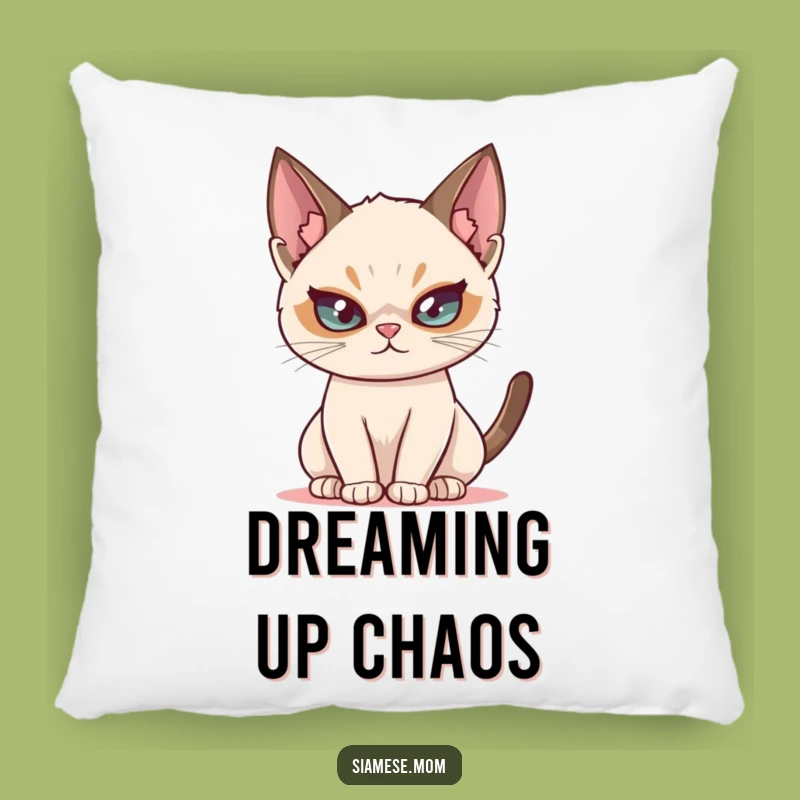 Funny Siamese Cat Mischief Pillow - Cozy Playful Feline Gift