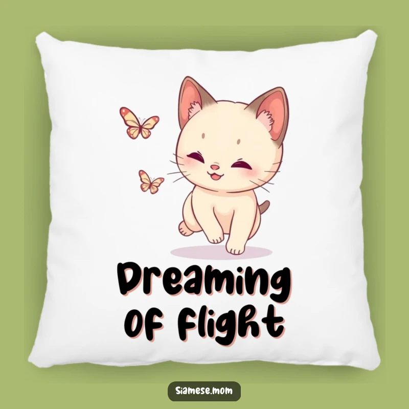 Funny Siamese Cat Butterfly Pillow: Comfy & Cute - Accent Your Space!