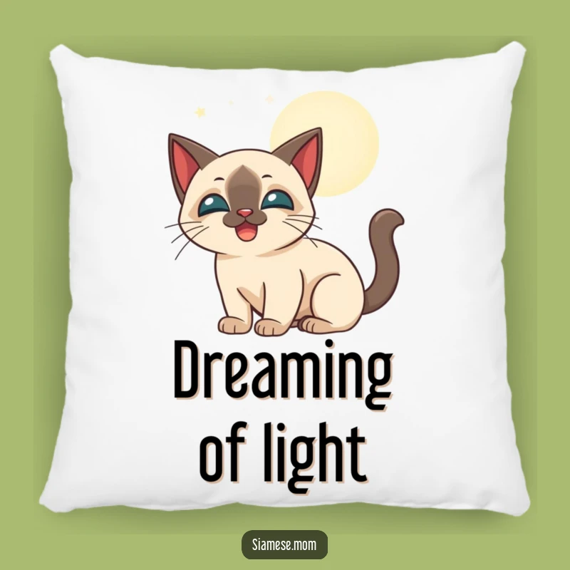Funny Siamese Cat Moonbeam Pillow: Cozy Night & Dreamy Comfort