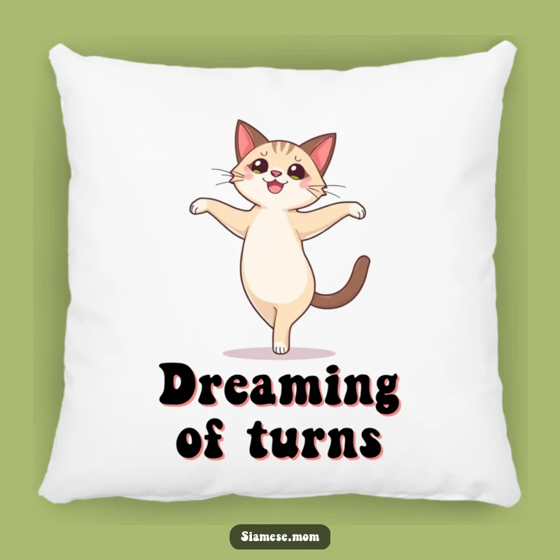 Funny Siamese Cat Pirouette Pillow: Cozy Ballet & Joyful Comfort