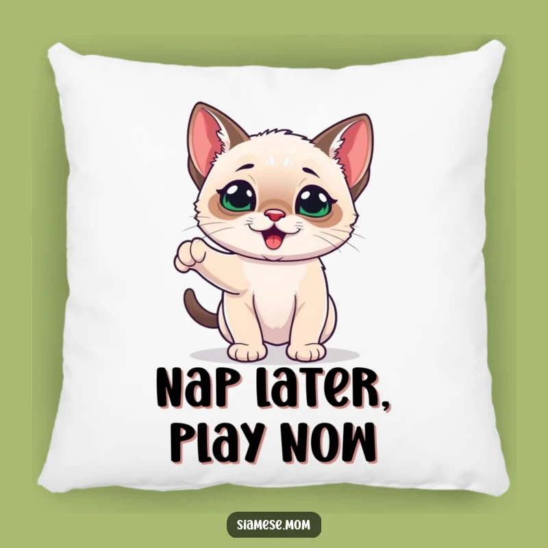 Funny Siamese Kitten Pillow - Playful Energetic Comfort, Cozy Gift!