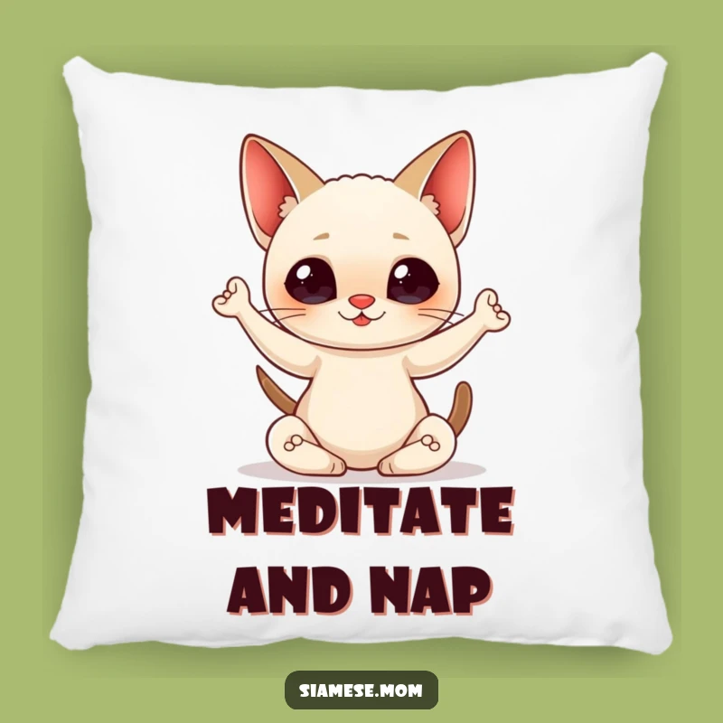 Comforting Funny Yoga Cat Pillow: Kawaii Siamese Pose Cushion for Gift