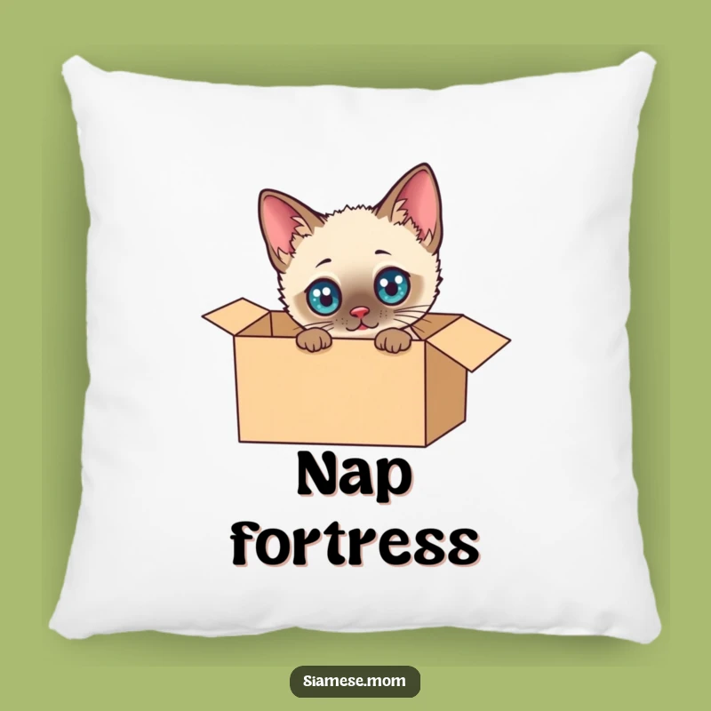 Funny Siamese Cat Pillow: Cuddle Up with This Hilarious Box-Loving Feline Friend