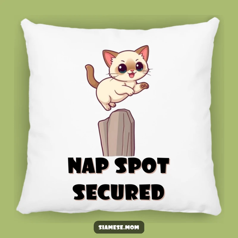 Funny Kawaii Siamese Cat Pillow: Soft Leaping Kitty Comfort - Cozy Gift
