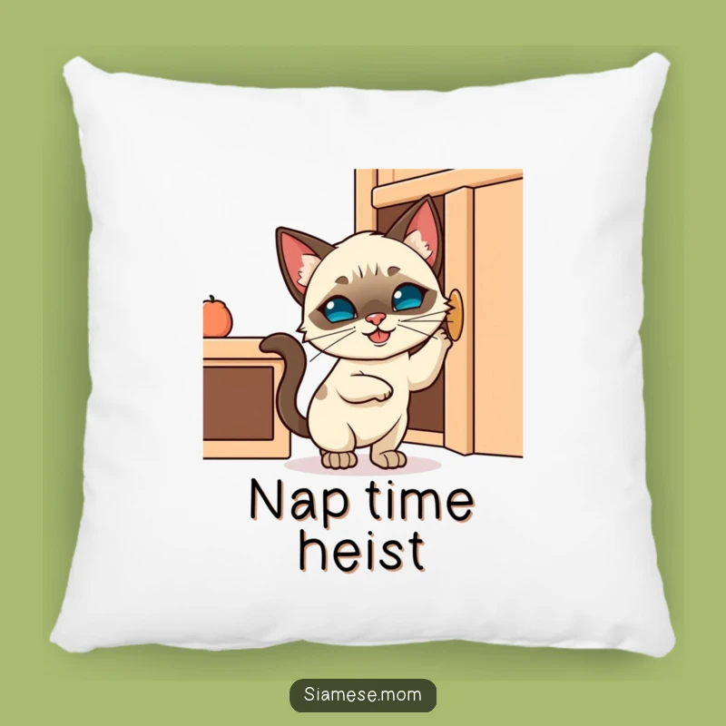 Funny Kawaii Siamese Cat Pillow - Cozy Humor for Cat Lovers!