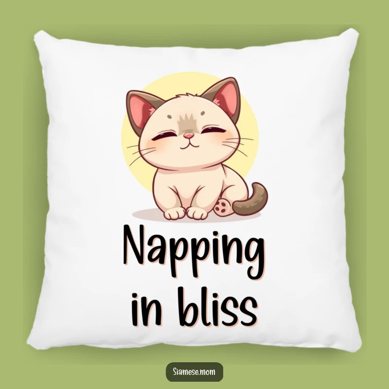 Kawaii Siamese Cat Pillow - Plush Sunbeam Comfort, Adorable and Funny Decor