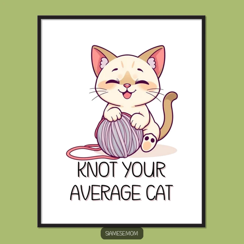 Funny Siamese Cat Digital Art: Instant Crafty Charm - Whimsical Decor!