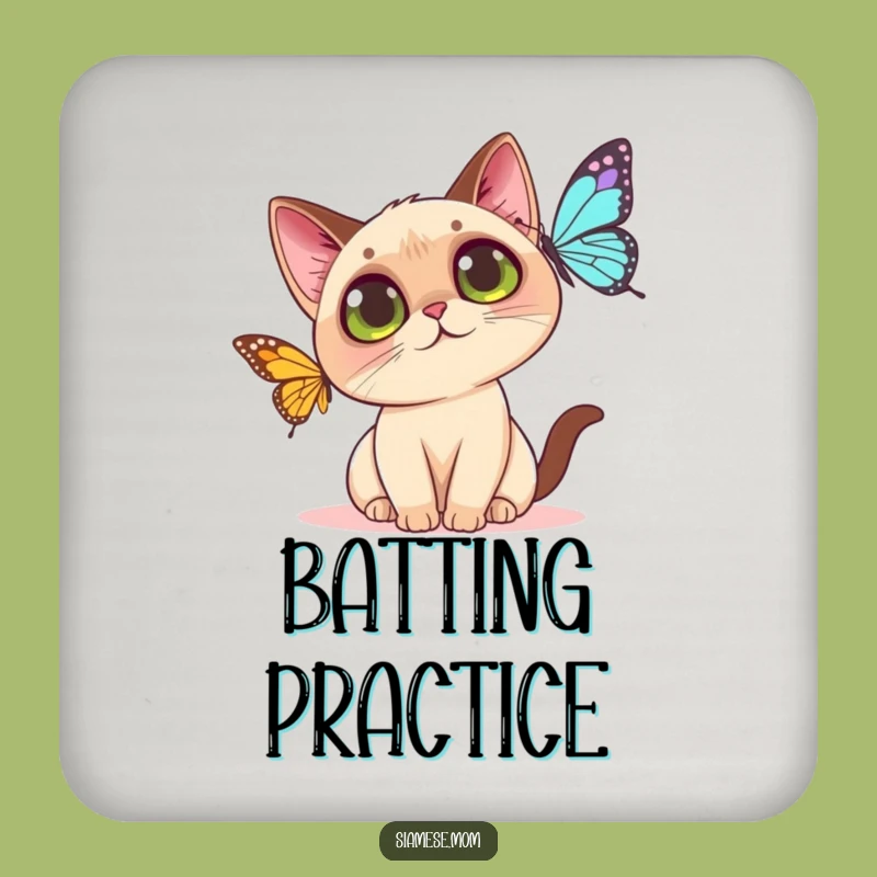 Funny Kawaii Siamese Cat Coaster Set: Protect Surfaces with Cute Cat - Gift