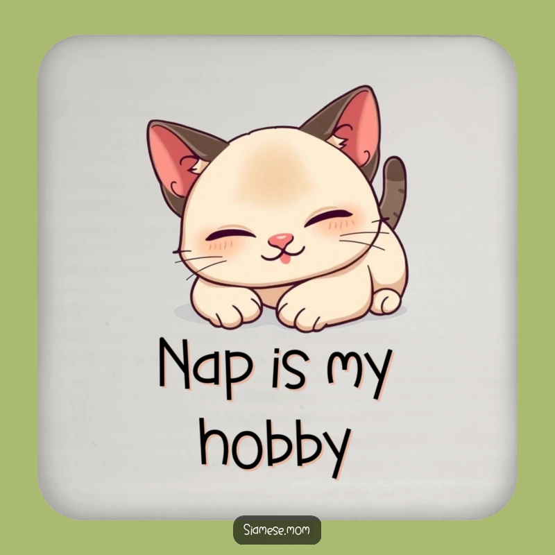 Funny Kawaii Siamese Cat Coasters: Lazy Stretch Protection, Chic Home Gift