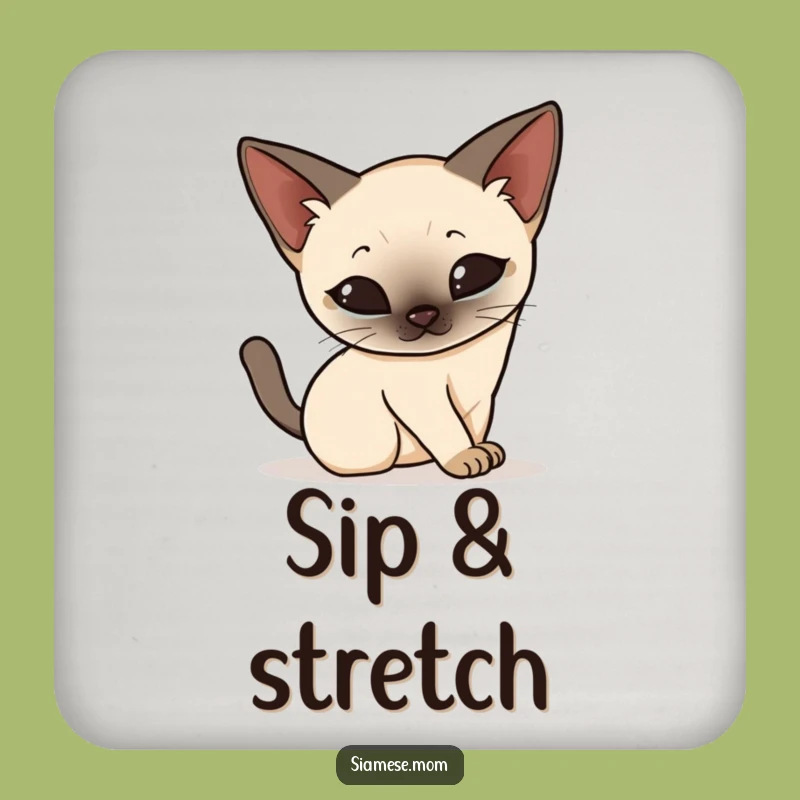 Funny Kawaii Siamese Cat Coasters: Smooth Style, Protect Surfaces Funny Gift!
