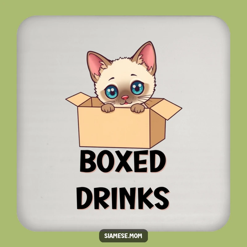 Funny Siamese Cat Coaster Set: Protect Surfaces with Hilarious Feline Charm
