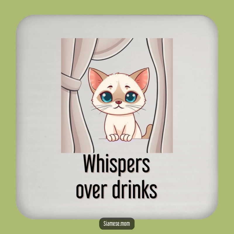Funny Siamese Cat Coaster Set: Protect Surfaces with Playful Smirks