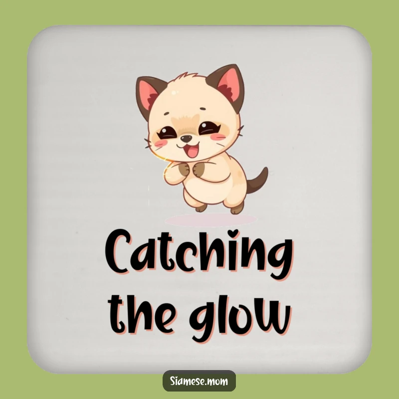 Funny Siamese Cub Drink Coaster: Giggling Kitten Table Protector