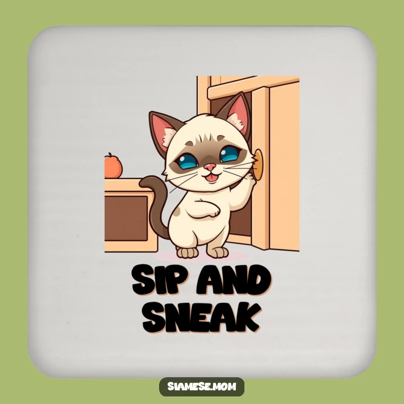 Funny Kawaii Siamese Cat Coaster - Protect Surfaces from Paws!