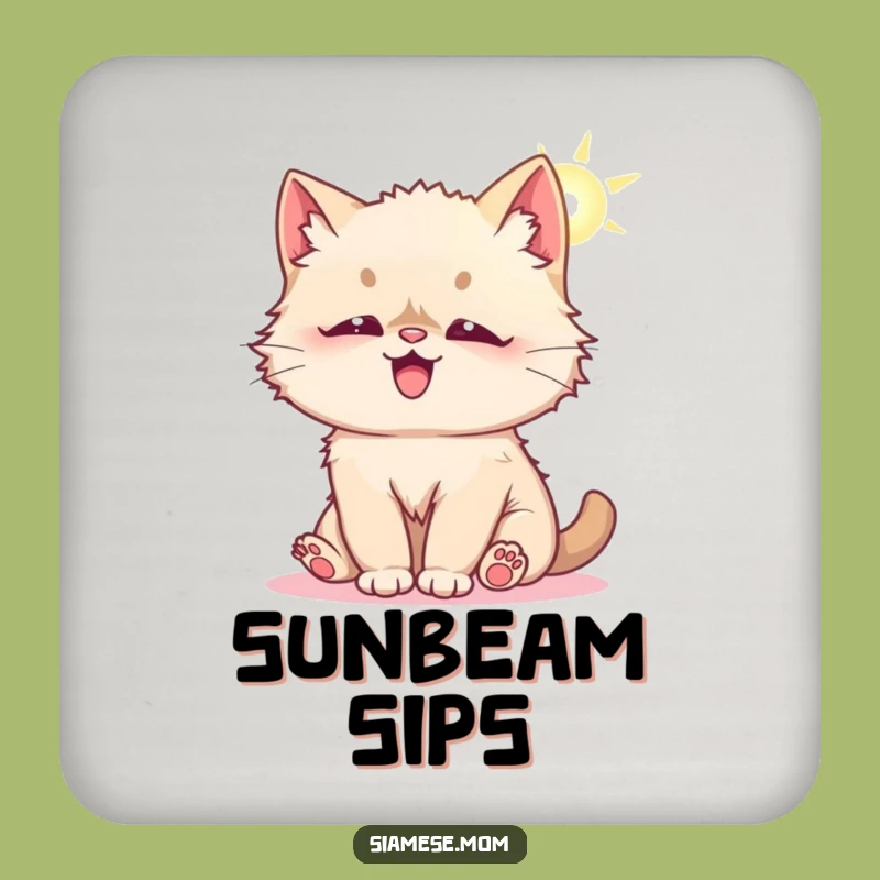 Funny Kawaii Siamese Cat Coaster - Protect Surfaces from Paws & Rays!