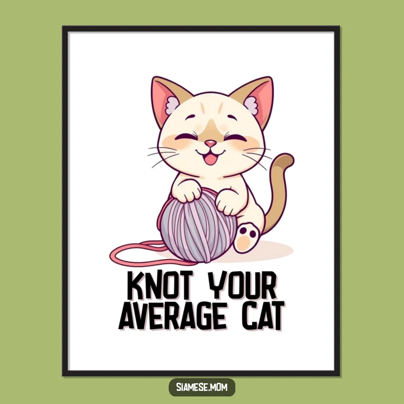 Funny Siamese Cat Poster: Crafty Fun - Whimsical Wall Art!
