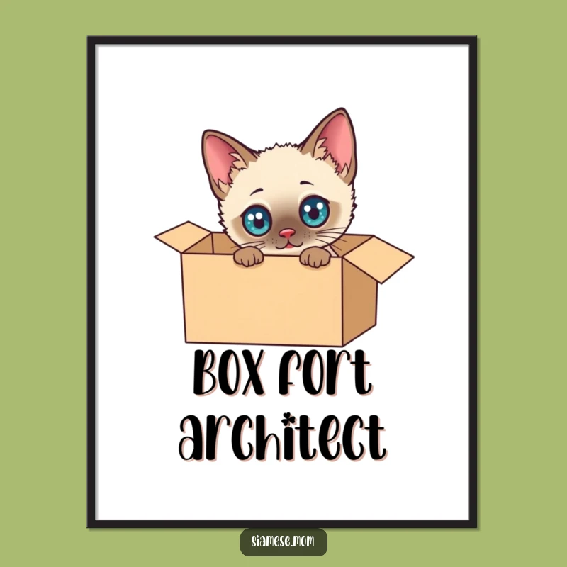 Funny Siamese Cat Poster: Decorate Your Walls with This Hilarious Box Explorer Art