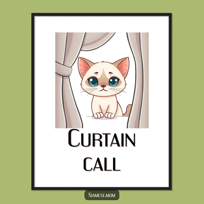 Funny Siamese Cat Poster: Mischievous Peeks for Your Wall Decor
