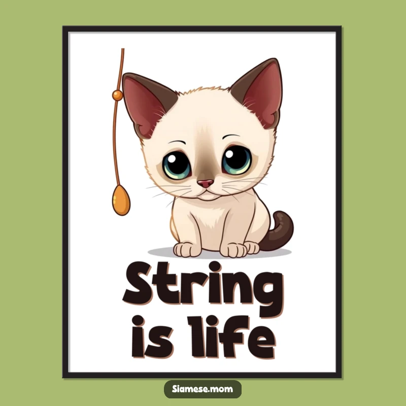 Funny Siamese Cat Poster: Whimsical Wall Art - Bring Humor to Your Space!