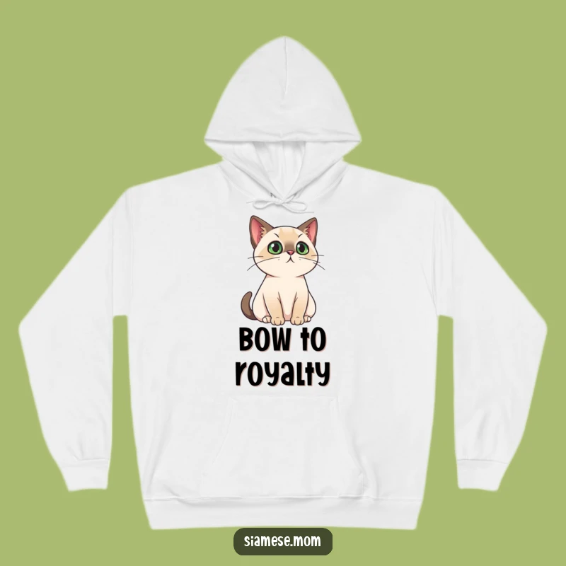 Cozy Funny Regal Cat Hoodie: Kawaii Siamese Ruler for Majestic Gift