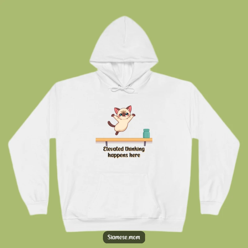 Cozy Funny Kawaii Siamese Cat Hoodie: Graceful Leap Wear, Ideal Funny Gift