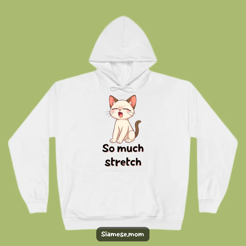 Cozy Funny Siamese Cat Stretch Hoodie: Purrfectly Relaxing Comfort