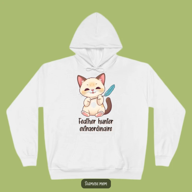 Cozy Funny Kawaii Siamese Cat Hoodie: Batting Paws Comfort, Perfect Playful Gift