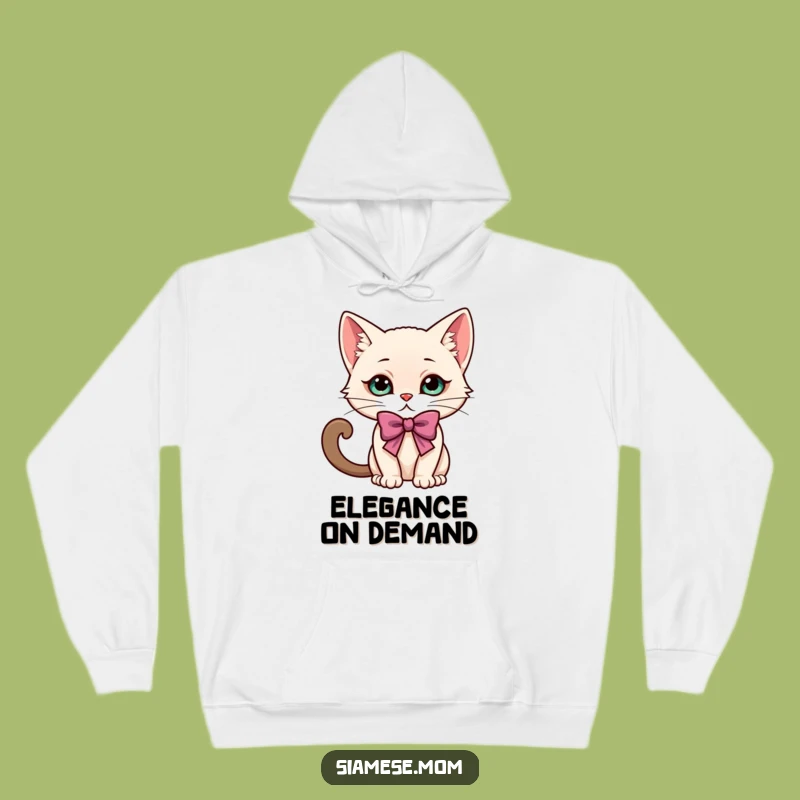 Funny Kawaii Siamese Cat Bow Hoodie: Cozy & Playful Cat Lover Gift