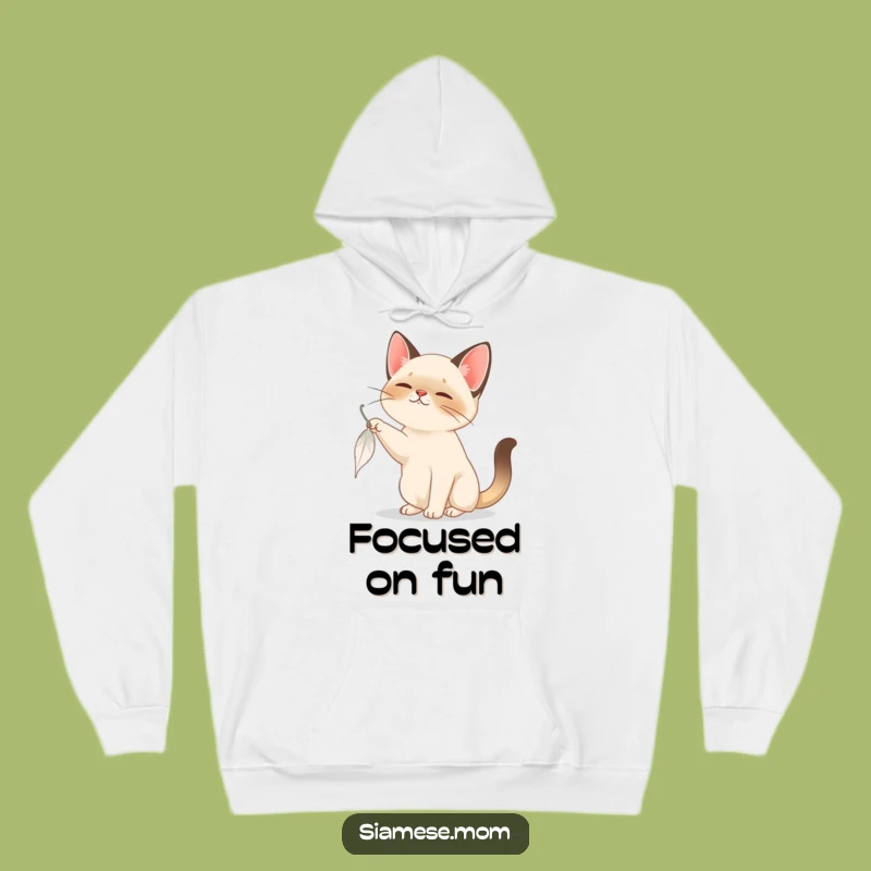 Funny Siamese Cat Feather Hoodie - Cozy Playtime Warmth