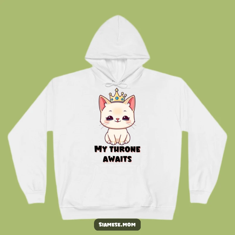 Kawaii Siamese Cat Hoodie - Regal Comfort, Funny and Cozy King/Queen Gift